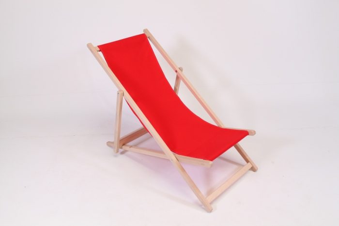red beach chair wood