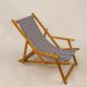 houten strandstoel gebeitst blauw witte loper